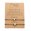 Bracelet avec souhait Carte Cadeau Femme Coeur d'amitié Bracelets de femmes Amitié voeux Bijoux Cartes-cadeaux