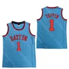 2020 New Dayton Flyers 농구 유니폼 NCAA College 1 Toppin White Red Blue Navy 모든 스티치 및 자수 남성 청소년 크기