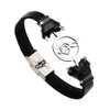 Charm Bracelets 2021 22cm Long Retro Fashion Men's Bracelet Music Notes Stainless Steel Leather For Men1241N