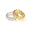 Solid Gold Plated Copper Men And Women Cuban Link Ring Micro Chain Link Rings Hip Hop Couples Rings244L14212414389798