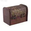 Wholesale-2016 New Wood Vintage Retro Handmade Small Storage Box Case Flower Metal Lock Jewelry Box