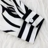 Dames Tweedelige outfits Trainingspakken Herfstprint 2-delige shorts Set Zebra Streep Gedrukt Lange mouwen Knoopoverhemden Zak Korte broek Casual kleding S-2XL