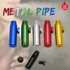 Aluminum metal Bullet Rocket Shaped Snuff Snorter Sniff Dispenser Nasal Smoking Pipe Sniffer glass bongs Endurable Tobacco Pipe