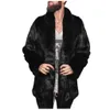 Homens Faux Faux Mens Hooded Mens Warm Coat Jaqueta 2021 Moda Inverno Parka Outwear Cardigan Overcoat Jaqueta Masculino Couro