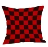 Noël Halloween Housse de coussin Taie d'oreiller Couverture de Noël Stripe Plaid Lin Canapé Taie d'oreiller Housse de coussin Cadeau Home Decor 59 Couleur DYP6233