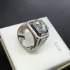 3ct solide 925 Anniversaire de mariage en argent sterling Moisanite Sona Diamond Ring Engagement Band Fashion Jewelry Men Women Gift Drop 250r