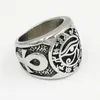 Egyptiska ögat av Horus Ra Udjat Amulet Ring rostfritt stål Ring Egypten Farao King Motor Biker Mens Women Ring Wholeswr0741B5692101