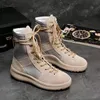 Designer-of God Top Military Sneakers Hight Army Boots Män och Kvinnor Mode skor Martin Boots 38-45 Y0