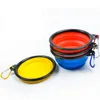 Zusammenklappbare Haustierhundkatze-Fütterungsschale Slow Food Bowl Water Teller Feeder Silikon Faltbare Choke Bowls für Outdoor-Reise 9 Farben zur Auswahl