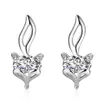 Exquisite Silver Stud Earrings Cute Fox Gold Plated Silver Earring Girls Cuff Ear Jewelry Gift Screw Back Wholesale Fox Earrings