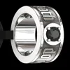 316L Edelstahl-Schädel-Ring Black Diamond Punkhoch Verpflichtungs-Schmucksachen für Männer US-Größe 6-13