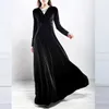 Alabifu Winter Dressの女性2018カジュアルなビンテージベルベットのドレス長袖プラスサイズ3xlエレガントなセクシーなロングパーティードレスウクライナ