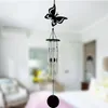 Vind Chimes Creative Wind Bell Modern Metal Hummingbird Dekorera med fräsch musik Hängande ornament Farmhouse Decor