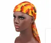 9 couleurs unisexe hommes Durags Bandana Turban chapeau Camouflage imprimé longue queue Pirate casquette chapeaux accessoires pour cheveux