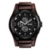 SKMEI QUARTZ WATCH 3ATM Vattenbeständiga män Klockor Man Äkta Läder Calenda Stopwatch Armbandsur Male Relogio Musculino