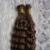 Kinky Curly 100 costas / embalar I Tip extensões do cabelo humano 1G Cabelo extensões de cabelo queratina ponta vara 10 "-24"