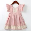 Meninas vestido 2020 Nova Marca de Verão Meninas Roupas Renda e Bola Design Bebê Meninas Dress Dress Dress por 3-7 Anos