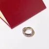 18 K Gold Titanium Steel Threering Srebrny złoto Rose Gold 3 Kolory Oryginalne projektant Ring1126921