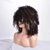 parrucca di capelli ricci crespi evidenziati biondo nero con parte laterale parrucca sintetica in fibra resistente al calore parrucca senza cappuccio per donne bianche