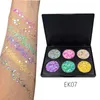 POPFEEL 6 colori glitter trucco palette di ombretti bambini palcoscenico festival trucco per feste paillettes luccicanti palette di ombretti glitter