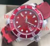 Topselling Высокое качество красный циферблат 40 мм мужские наручные часы 116610 керамические Азия 2813 Механические автоматические мужские часы с резинкой