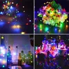 Guirlande lumineuse solaire LED d'extérieur en fil de cuivre féerique 150/200 LED RVB 8 modes d'éclairage scintillant pour la fête de Noël à la maison