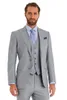 Light Grey Groom Tuxedos Peak Lapel Slim Fit Groomsmen Mens Wedding Dress Excellent Man Jacket Blazer 3 Piece Suit(Jacket+Pants+Vest+Tie) 6