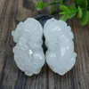 Elevada qualidade original Natural Jade Branco Esculpido animal Sorte Amuleto Pendant Colar Para Mulheres Homens Casal Pingente de jóias charme