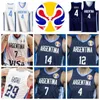 2019 World Cup Team Argentina Basketball Jerseys 4 Luis SCOLA 29 Patricio GARINO 7 Facundo CAMPAZZO 14 Gabriel DECK 8 Nicolas LAPROVITTOLA