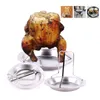 Stainless Steel Chicken Roaster Rack Barbecue Rack Outdoor Camping BBQ Chicken Duck Roaster Drip Pan Free Shipping