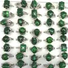 Wholesale 50pcs Malachite Rings Mixed Size For Women Natural Stone Rings For Promotion