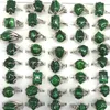 도매 50pcs Malachite 고리 여성을위한 혼합 크기 홍보를위한 자연 석재 고리