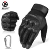 Guantes de dedo completo de goma táctica de la pantalla táctil del nudillo duro Ejército militar Paintball Airsoft Combate de bicicletas PU Guante de cuero Hombres T191108