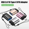 OTG Type-C Adapter To USB 3.0 for Reader Flash Drive micro USB-C Charge Data Converter For Keyboard Mouse KeyChain Strap