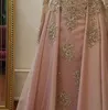 Formal Evening Dresses Long Sleeve Jewel Sweep Train Appliques Beaded Special Occasion Dress Prom Party Gowns