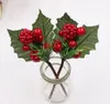 Подражая Berry Bundle с зелеными листьями и красными фруктами Домашнее украшение Diy Photo Set Y51