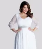 Kralen Kristal Sjerp Transparant Kant Plus Size v-hals Zwangere Vrouwen Driekwart Mouwen Bescheiden Trouwjurken Babyshower Bruidsjurken