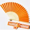 Silk Hand Fold Fan Estilo Chinês Dança Japonesa Dança Tradicional Presente Caixa De Papel Presente Pacote Casa Decoração Festa