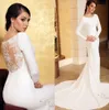 Elegant Modest Mermaid Wedding Dresses With Long Sleeves 2020 New Jewel Neck Sheer Lace Back Simple Country Boho Bridal Gowns With Buttons