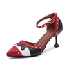 Designer Pointed Toe Dress Shoes Eyes Little Monster Sandals High Heels Rivets Studded Shoes Sexy Female Pumps Q-305