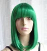 perruque de cheveux courts vert