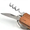 Wood Handle Multifunction Wine Opener便利なポータブルネジCorkscrew Wine Bottle Opener Cook Tools6588292