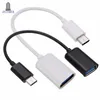 500 stks / partij 16.5cm mini-wit / zwart type-C kabeladapter USB 3.1 Type-C Mannelijk naar USB 2.0 Een vrouwelijke OTG Data Kabel Cord Adapter