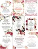 Cordialt inbjudande - Marsala Flowr Print Bröllop Inbjudningar Rose Laser Cut Inbjudningskort med RSVP för Bridal Shower Quinceanera Inbjudningar