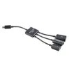 100 teile/los * 3 in 1 micro usb OTG Hub Kabel Stecker Spliter 3 Port Micro USB Power Lade Ladegerät für Samsung Google Nexus