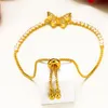 Butterfly Shaped Tiny Zircon Paved Charm Armband Justera Smycken 18k Gul Guld Fylld Trendig Kvinnor Armband Armband Kedja Present