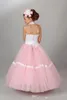 2020 Little Girls Pageant Robes Paillettes Tulle Jupe fille de fleur dentelle robes pour les adolescents Robes de sainte communion formelle