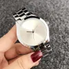 Reloj de pulsera de cuarzo de marca para mujeres, hombres, amantes con relojes de banda de metal de acero de cristal colorido C6239-1