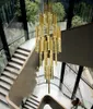 LED pingente luzes escandinavos loft escadaria de cristal lâmpada nórdic arte criativa restaurante de ouro longos candelabros