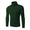 Męskie Swetry 2021 Moda Thermal Shirt Casual Mężczyzna Z Długim Rękawem Bawełniany Solid Color Stretch Slim Turtleneck Dzianiny Swetry